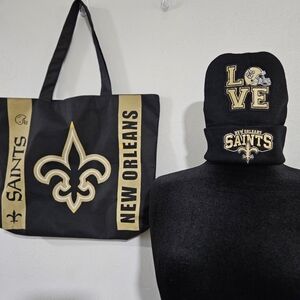 New Orleans Saints Beanie And Bag Set